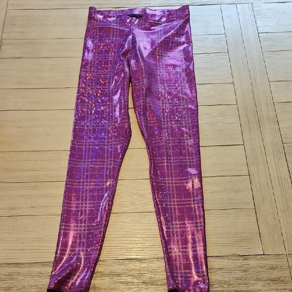 Blackmilk Museum Piece Disco Doll Pink Tartan Leggings